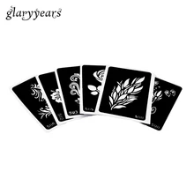 6 шт. маленькая хна трафарет для татуировки Цветок Трава Стиль боди-арт Аэрограф живопись индийская Татуировка Трафаретный временный номер#04