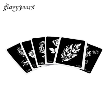 

6 Pieces Small Henna Tattoo Stencil Flower Grass Style Body Art Airbrush Painting Indian Tattoo Stencil Temporary 2019 Number#04