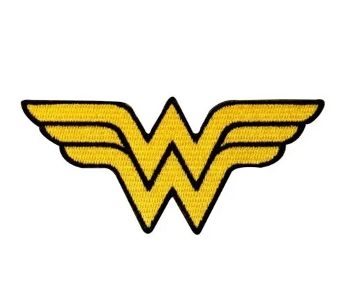 

Yellow W Wonder Woman Movie Embroidered LOGO Iron On Patch Emo Goth Punk Rockabilly Customized patch available