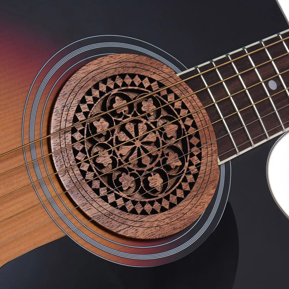 Guitar Wooden Soundhole Sound Hole Cover Block Feedback er Mahogany Wood for EQ Acoustic Folk Guitars guitar soundhole cover