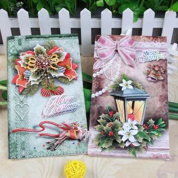 

8 pcs / set creative Christmas elements greeting card holiday blank thank you card Christmas party decoration 5ZXH39