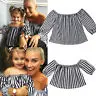 

Mother Daughter Match Women Toddler Girls Striped Off Shoulder Tops Blouse Shirt 2018 New Fashion Family Matching Outfits