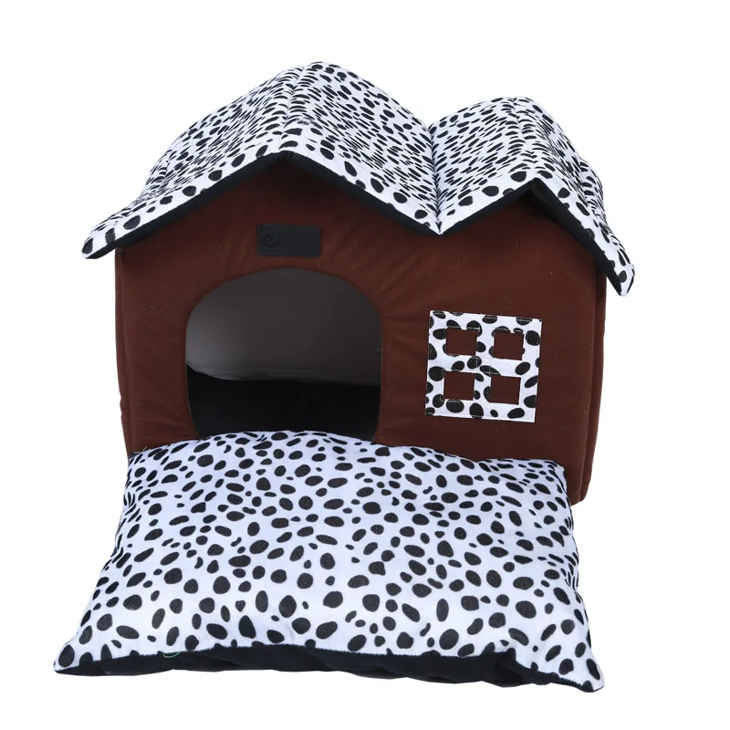 

Luxury High-End Double Pet Dog Cat Home House for Dogs Cats Foldable Spot Puppy Room Soft Warm Dog Cushion Bed Nest Pets Kennels