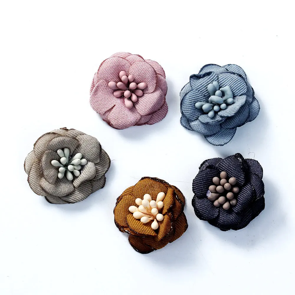 

Craft Fabric Flower For Decoration Of DIY Wreath For Wedding Party At Random 25mm(1") x 25mm(1"), 5 PCs