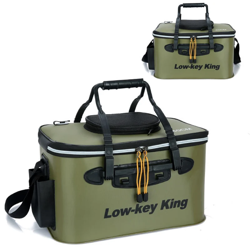 

Outdoor Zipper Square Folding Fishing Barrels Thicken Waterproof Bucket Bag with Handle