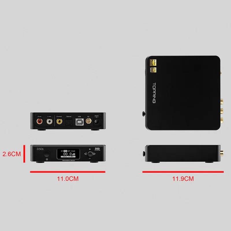 Декодер Hi Fi TOPPING D50s ES9038Q2M * 2 DAC Bluetooth 5 0 LDAC D50 DSD512 32 бит/768 кГц|Цифро-аналоговые