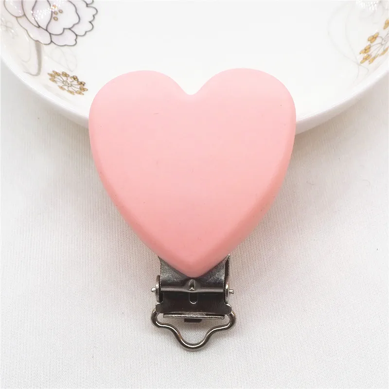 Candy Pink Chengkai 10 шт. Силиконовая Круглая Сердце Звезда Прорезыватель зубов "медведь" зажимы DIY детское кольцо для соски цепочка для прорезывания зубов держатель игрушка-пустышка зажимы - Color: Candy Pink