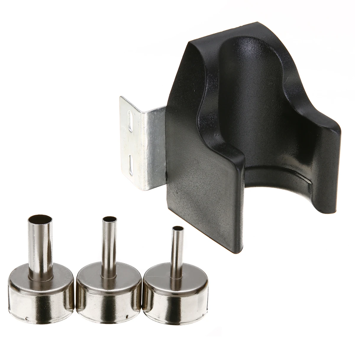 

3pcs Metal Nozzle 3/5/8mm with Hot Air Tool Handle Holder Bracket For Soldering Station 858D 878D 898D