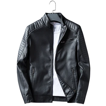 

Brand Men's PU Jackets Autumn Winter Coats Men Motorcycle Biker Faux Leather Jacket Male Military Tactical Outwear M-3XL