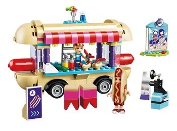 

Girl Friend Amusement Park Hot Dog Van Building Blocks set Kids Bricks Toys Compatible with lego 41129 01007