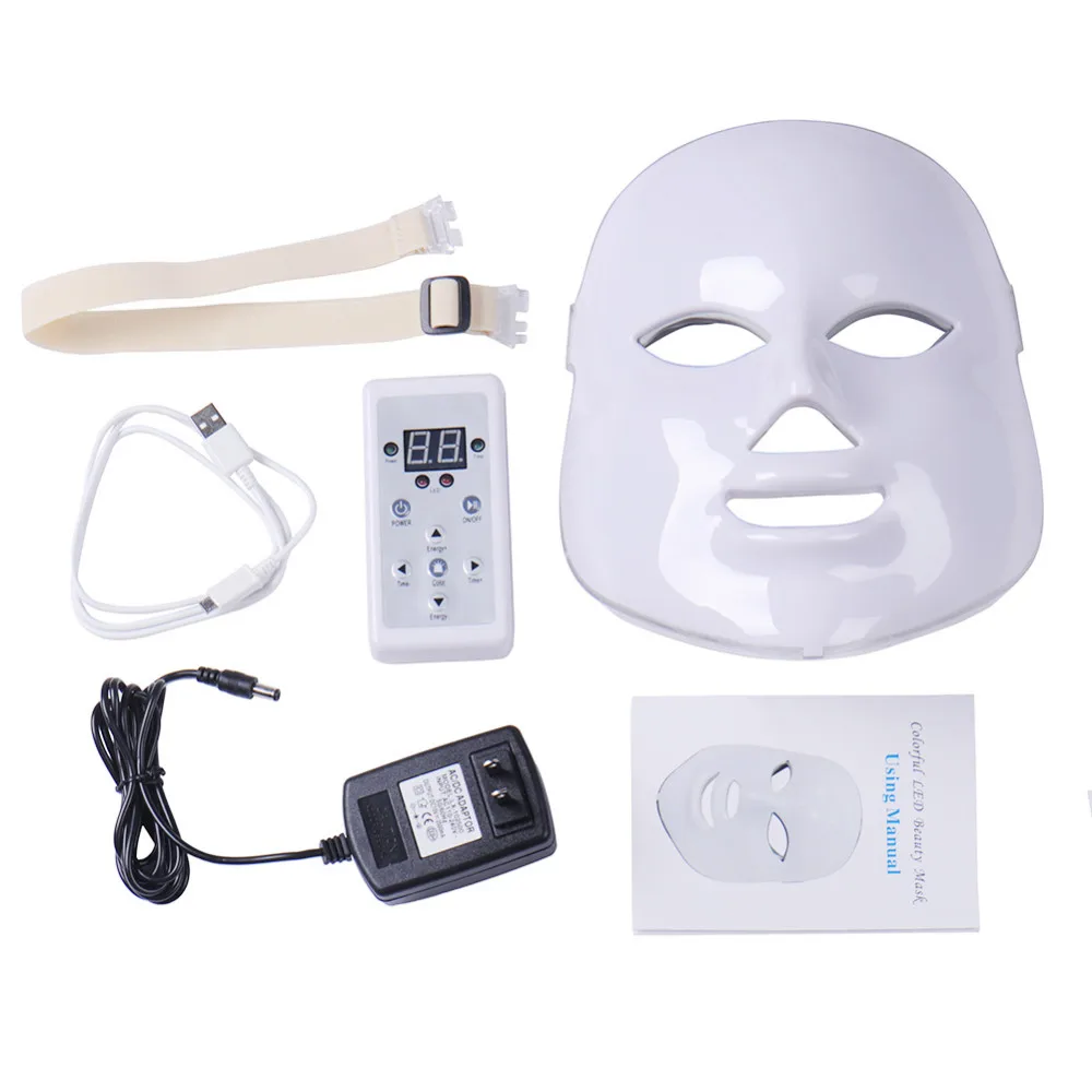 New 7Colors PDT Photon Therapy LED Face Mask Skin Rejuvenation Wrinkle