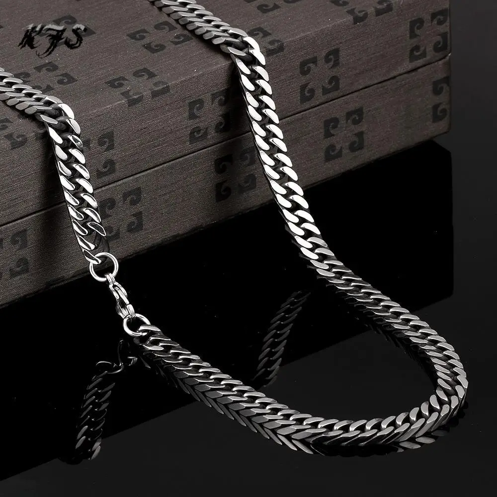 2 * 5MM Vintage Punk Simple Style Link Chain Men's Necklace 316L