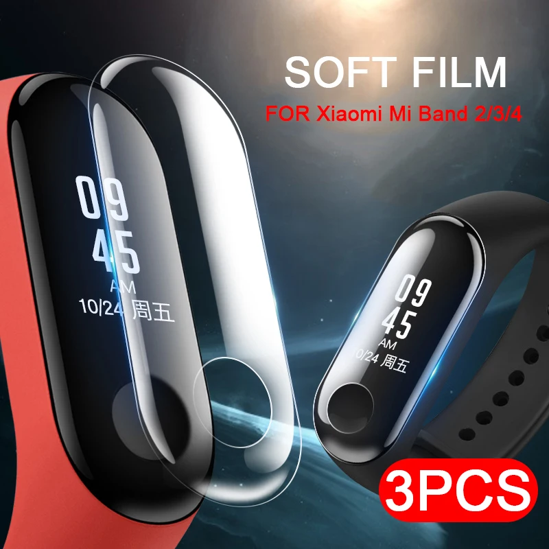 Защитная пленка для Xiaomi Mi Band 3 не закаленное стекло защиты экрана Xiomi band 4 2 band2 band3