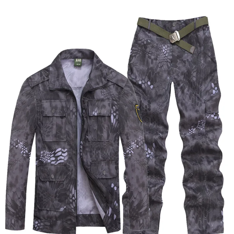 S-4XL, унисекс, камуфляжная форма, рисунок питона, тактические костюмы, пальто, штаны, мужские комплекты, смешанные цвета, облегающие, косплей, A849