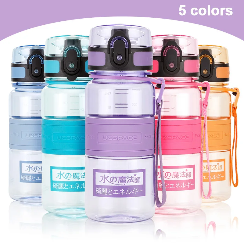 UZSPACE Water Bottles Fruit Tea Sport Portable LeakProof Shaker Tritan Plastic Drinkware 350ml/500ml/650ml BPA Free with Filter