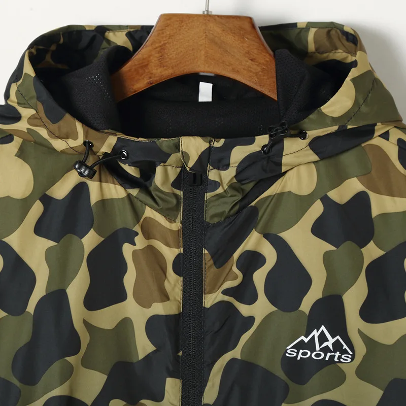 Ветровка мужская камуфляжная свободная с капюшоном 7XL 8XL 6XL 5XL 4XL 2019|Куртки| |