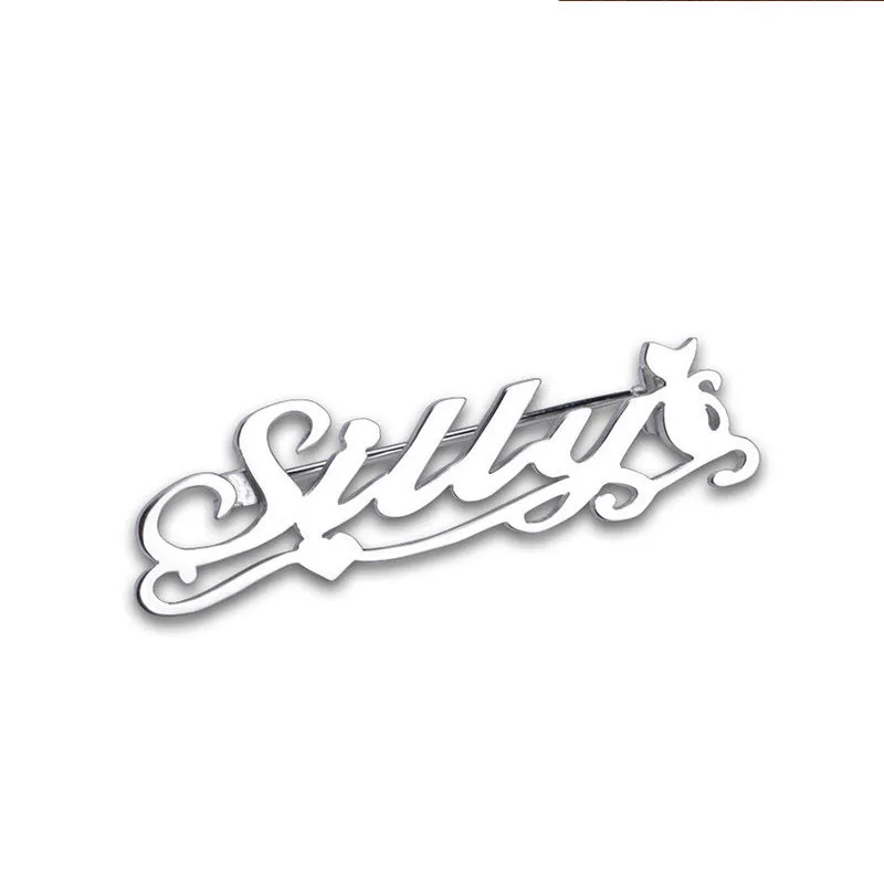 

Custom Brooch Pin Rose Gold Silver Handwriting Any Name Brooches for Women Men Girls Signature Special Customized Jewelry Party
