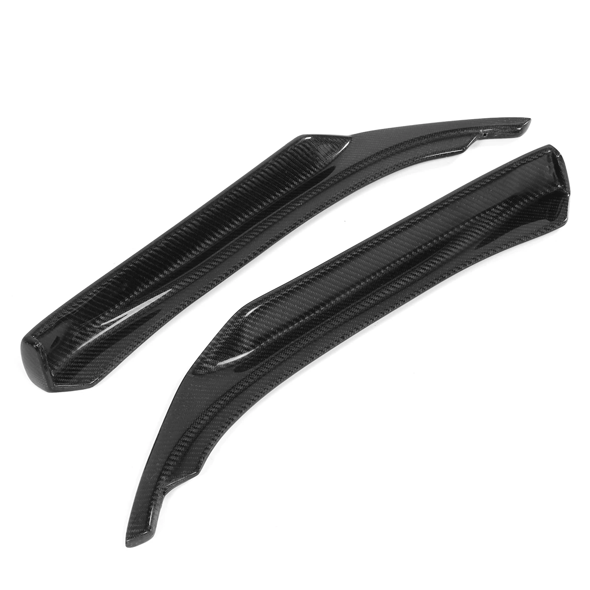 Skup 1 para czarny tylny zderzak boczne rogu łuparki do fartuchy dla Infiniti Q50 2014 2017 prawdziwe tylnego zderzaka tylnego zderzaka z włókna węglowego dodać i staje w sytuacji sam na sam fartuchy
