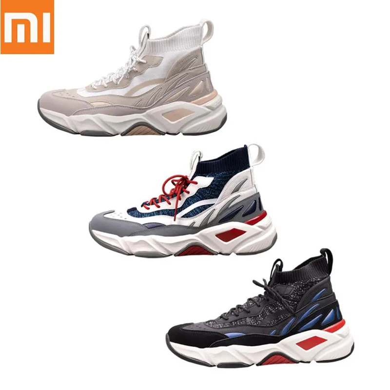 

2019 New Xiaomi Freetie Fashion Men Women Shoes Flying Woven Leather Stitching Upper Breathable Socks Design EVA Rubber Sneakers