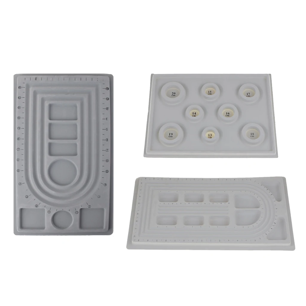 Lot 3x Velvet Flocked Beading Bead Stringing Board Tray Jewelry Craft Design DIY Organize Craft Projects