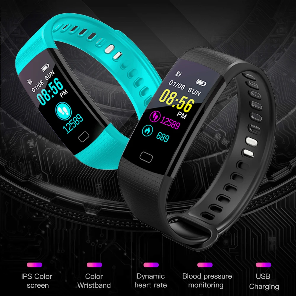 

BANGWEI Smart Sport Watch Waterproof ECG Instant Mini Dynamic Heart Rate Sport Fitness Wristband Support USB Charging Watch