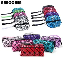 Модная Геометрическая алмаз Для женщин Косметичка кожаная Макияж сумка женская косметика организатор путешествий Красота случае wyq033