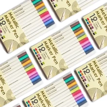Металлические маркерные ручки, набор из 12 разных цветов для раскрашивания взрослых, художественная рок-живопись, изготовление открыток, металл и керамика