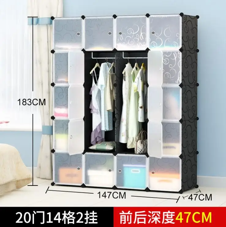 Портативный шкаф для спальни в сборе пластиковый шкаф шкафчик для спальни шкафы в сборе пластиковый шкаф складной шкаф - Цвет: O