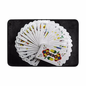 

Poker Printed Welcome Waterproof Door Mat Absorbent Bathroom Mat Pad Doormat Door Rug Slip-resistant Bathroom Shower Bath Mats