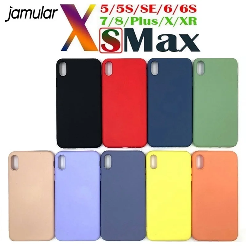 

Jamular Liquid Silicone Case For iPhone Case 7 8 6 6S Original Case For Apple iPhone X XR XS Max Phone Cover Capa Fundas