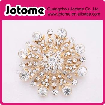 

Rhinestone Gold Wedding Brooch ,Embellishment Bridal Cake Broach Decorations for Hair Comb DIY Crafts ,Rhinestone Gold Broaches
