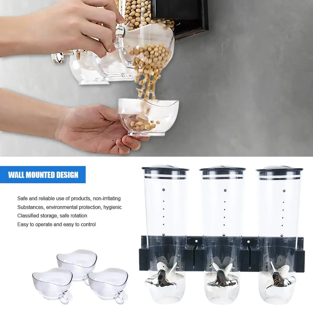

Food Storage Bottle Kitchen Wall-mounted Cereal Food Storage Transparent Sealed Jars for Refrigerator Grain Sugar Nuts 40E