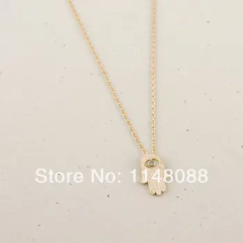 

Fashion hotting sale Beautitul Exquisite Perfect Cute Crystal Small Hamsa Necklace for women pendant choker necklace