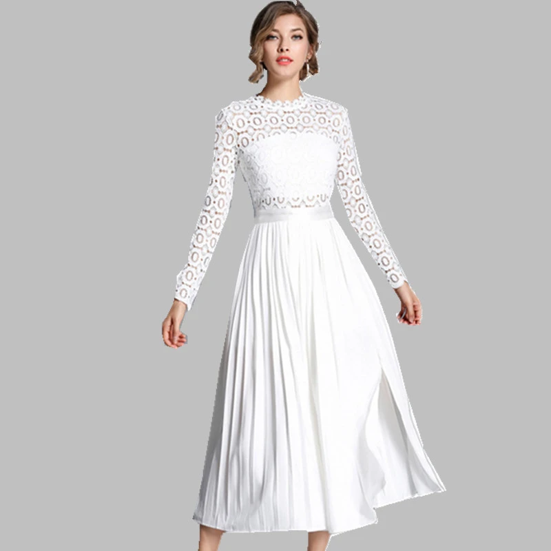 self portrait white long sleeve dress