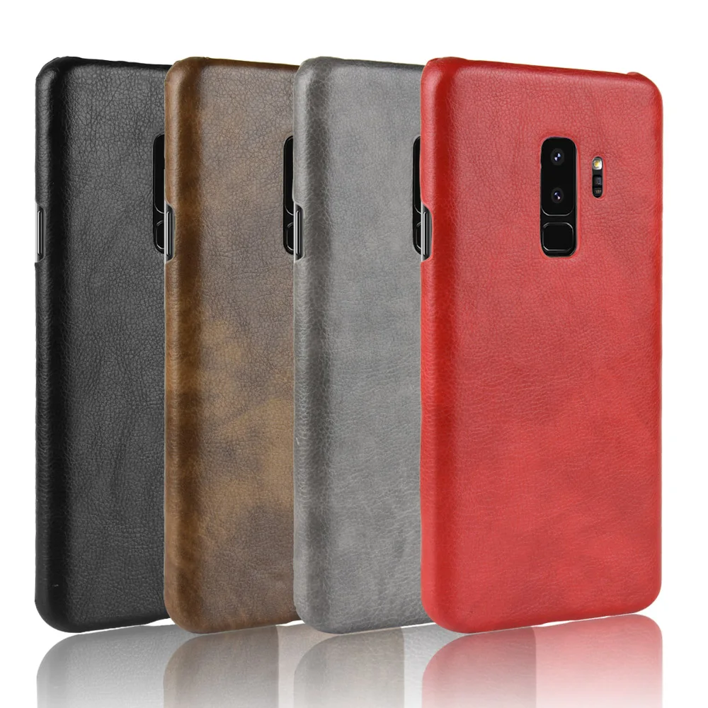 Lichee Pattern Mobile Phone Case For SAMSUNG S9plus uxury PU Leather Hard Plastic Back Cover Fundas |