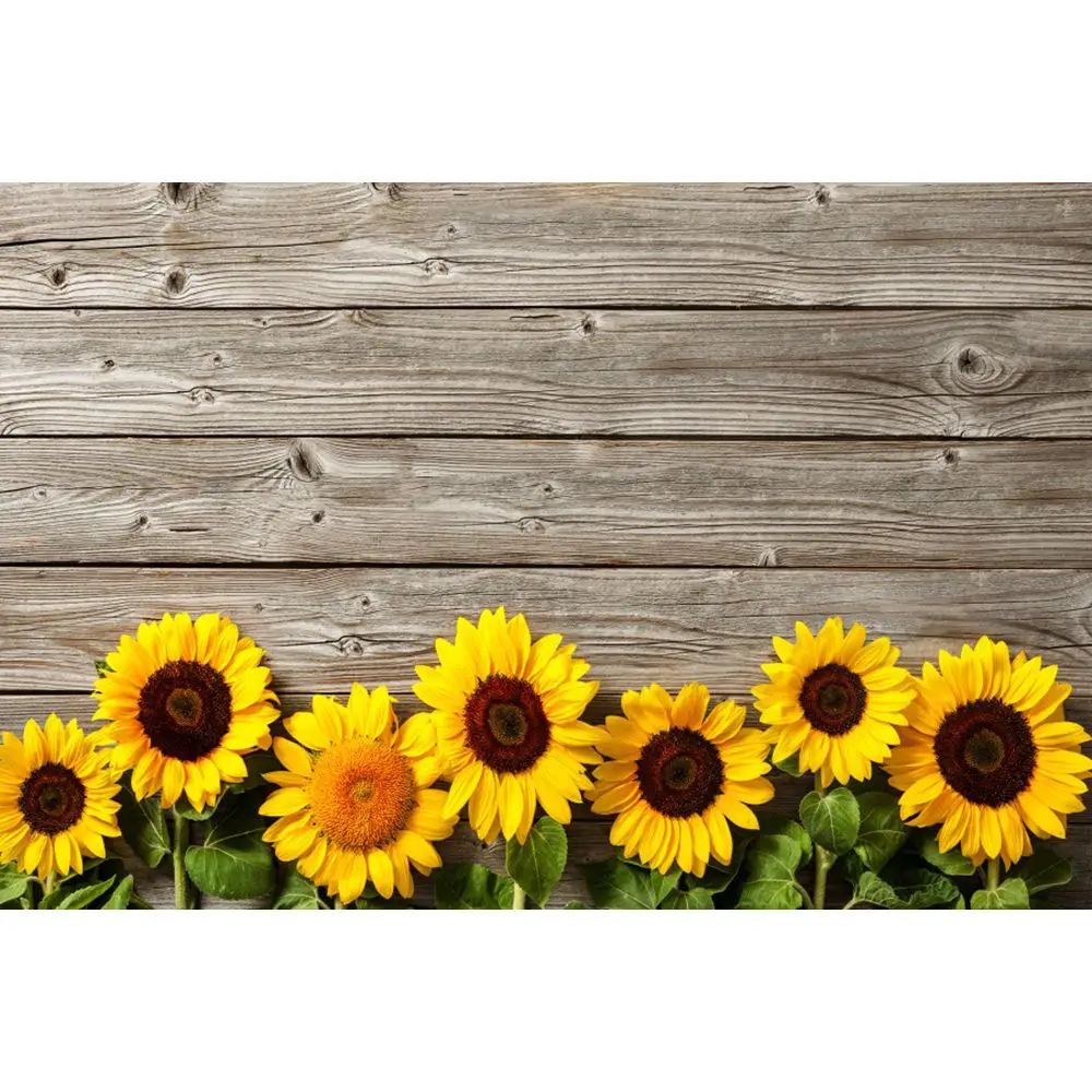 Yeele Sunflower Decorative Light Wooden Board Birthday Photography Background Customized Photographic Backdrops for Photo Studio - Цвет: Королевский синий