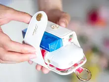For IQOS Case Leather Electronic Cigarette Holster Cute Flower Patterned Clip On Hangable Women E-Cigarette Accessories Bags