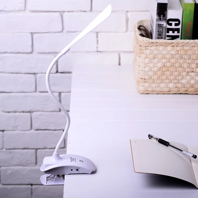 Креативная лампа светодиодная с зажимом-клипсой, прикроватный сенсорный usb зарядка, Студенческая мягкая световая лампа для чтения книг, подарок