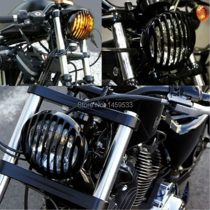 Мотоцикл 5,7" 5 3/4" фара Гриль Крышка подходит для Harley Davidson Sportster XL 883 Железный 1200 04-14 XL1200C 1200