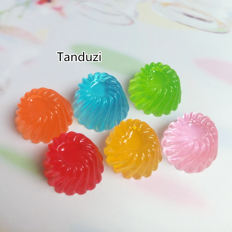 

Tanduzi 20pcs Mixed Color Flatback Resin Cabochons Simulation Food Jelly Candy DIY Dollhouse Miniature Decoration Resin Crafts