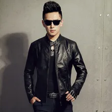 Мотоциклетная кожаная куртка, осенняя Тонкая Повседневная мужская кожаная куртка, высокое качество, искусственная кожа, удобная байкерская куртка