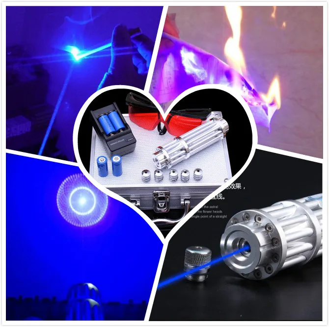 High power 50000mW 10000mW Blue laser pointer 450nm strong laser shot bird light cigarrete blow solder Laser cannon laser gun