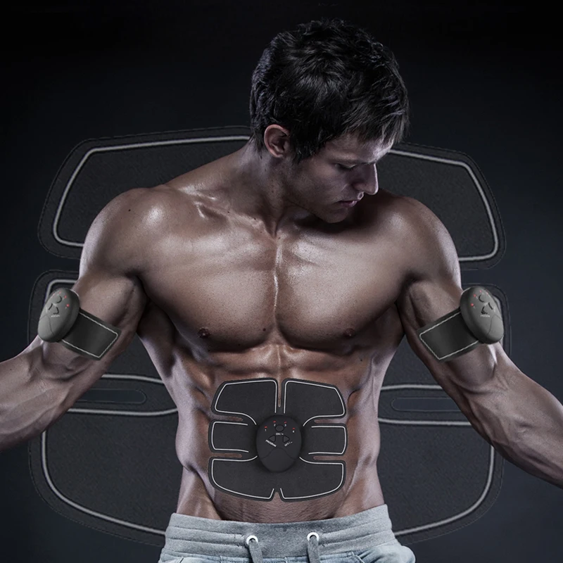 Electric ems pulse pads abdomen muscle stimulator smart fitness trainer