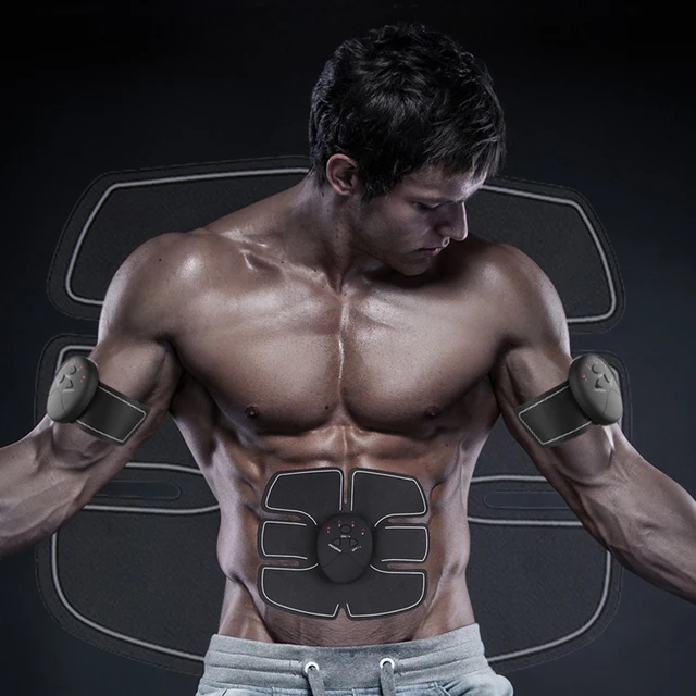 Electric ems pulse pads abdomen muscle stimulator smart fitness trainer
