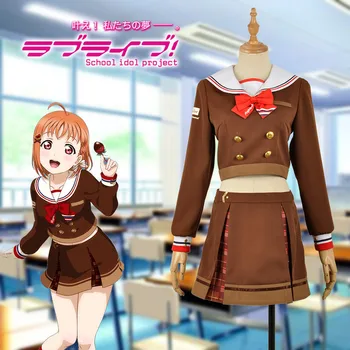 

LoveLive!SunShine!! Aqours Happy Valentine Takami Chika Unawakened Dress Girls Cosplay Costume Adult Women Clothing Stockings