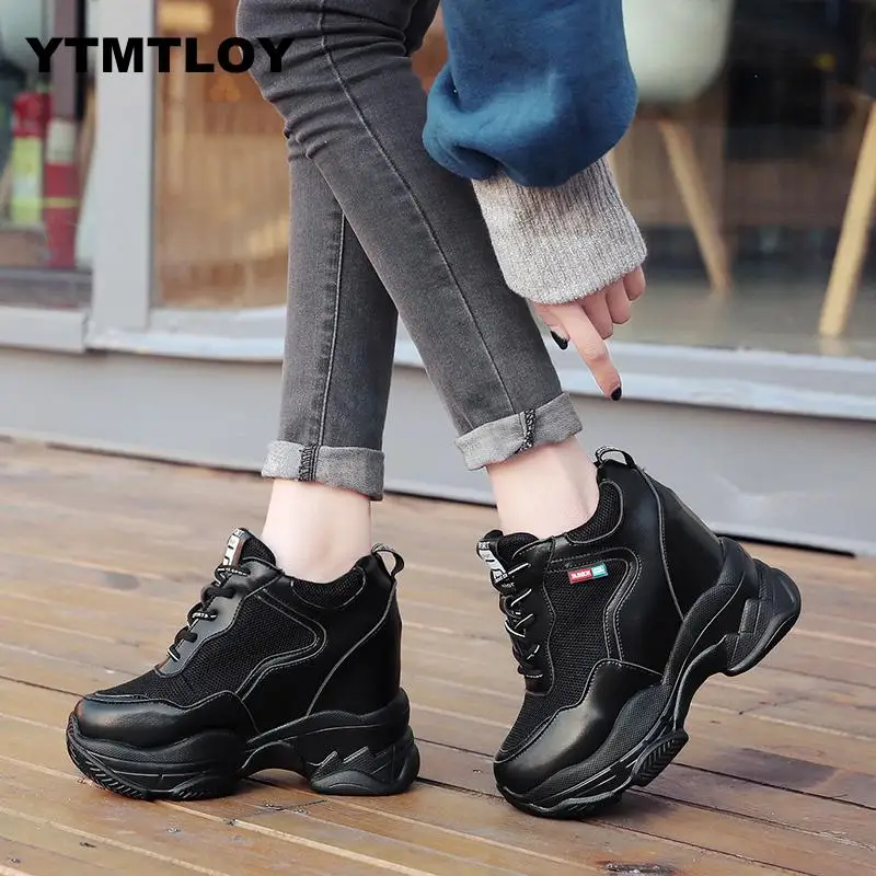 Женские высокие кроссовки на платформе Basket Femme Chaussures Femmes белые лидер продаж