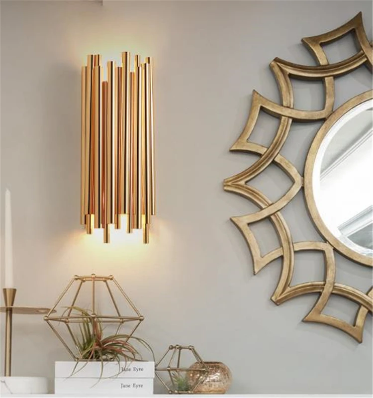 Decoração do Corredor Luz de Parede Criativo Moderno Individualidade Metal Retro Ouro Sala Estar Quarto Cozinha Arandela Iluminação 6 Online shopping