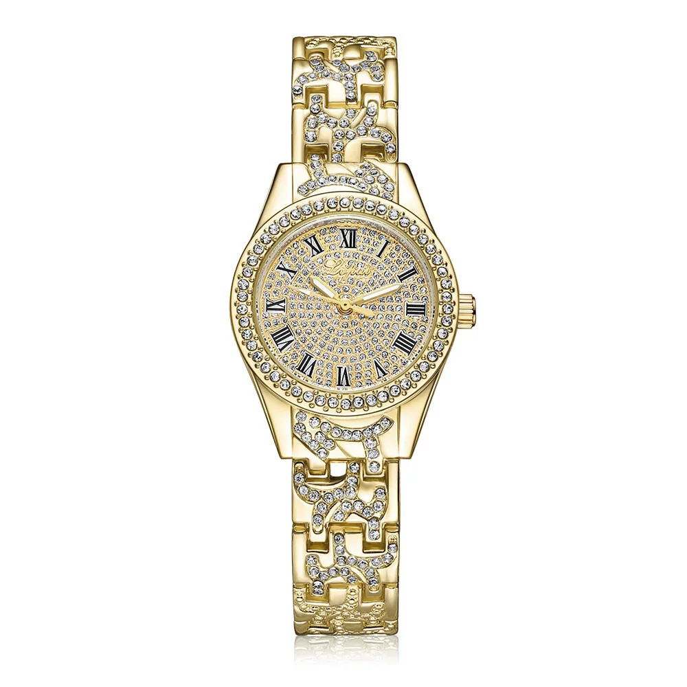 

LVPAI Luxury Ladies Diamond Watches Women Fashion Roman Numerals Quartz Wrist Watch Women's Crystal Clock Relogio Feminino #Ni