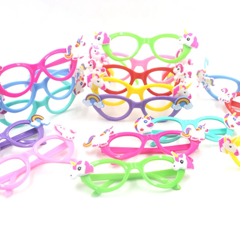 Единорог вечерние украшения Unicornio очки Рамка для мальчиков и девочек день рождения украшения детские подарки Детские украшения для душа сувениры
