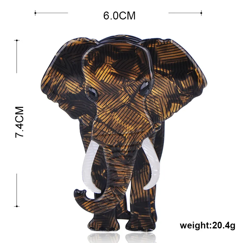 Blucome Large Elephant Shape Brooch Special Texture Acrylic Jewelry For Women Children Scarf Bag Corsage Pins Animal Accessories